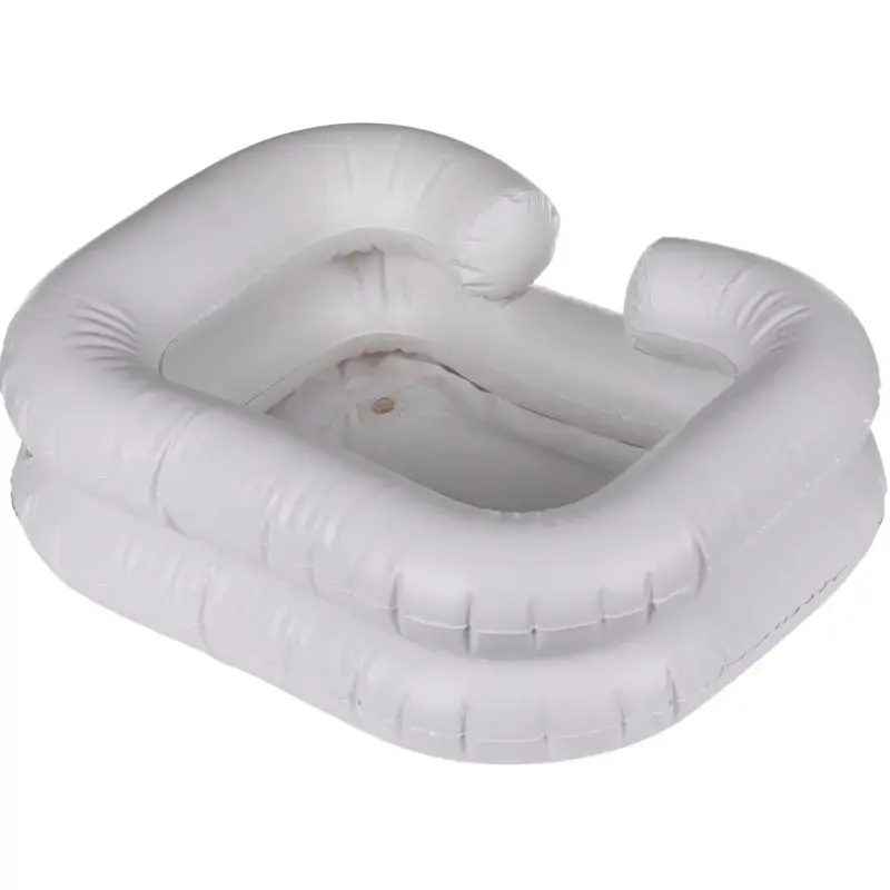 Palangana inflable de lavado ActionMed PM200AM — recipiente de higiene rectangular portátil, blanco, bomba y manguera incluidas