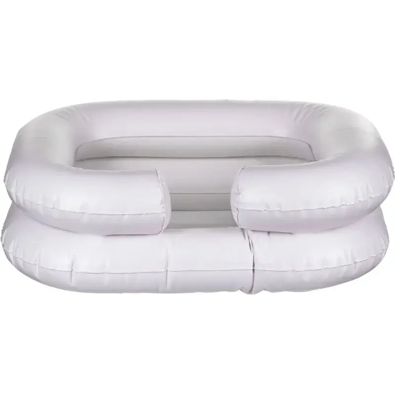 Palangana inflable de lavado ActionMed PM200AM — recipiente de higiene rectangular portátil, blanco, bomba y manguera incluidas