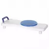 Asiento de baño ActionMed LW400AM 2 en 1 con disco giratorio de transferencia, blanco, resistente a la humedad, asiento ergonómico, orificio para colgar