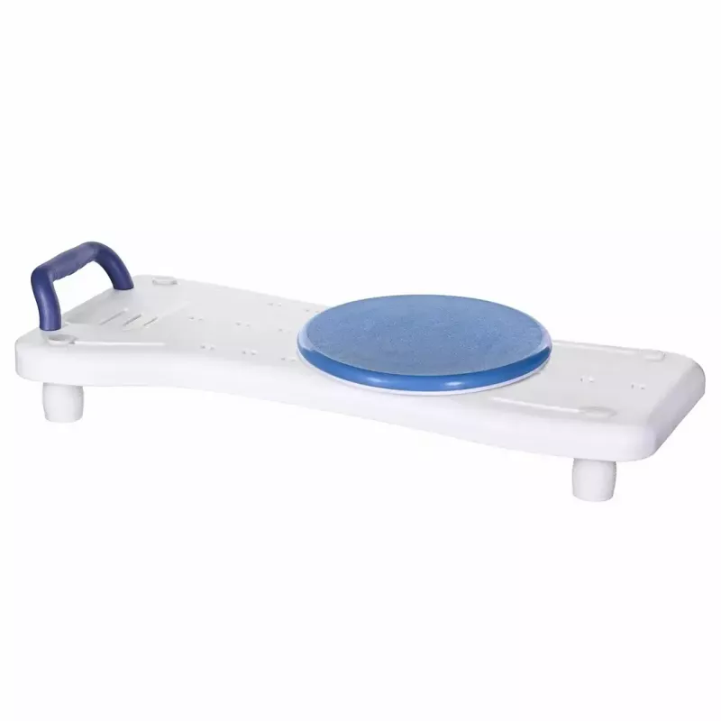 Asiento de baño ActionMed LW400AM 2 en 1 con disco giratorio de transferencia, blanco, resistente a la humedad, asiento ergonómico, orificio para colgar