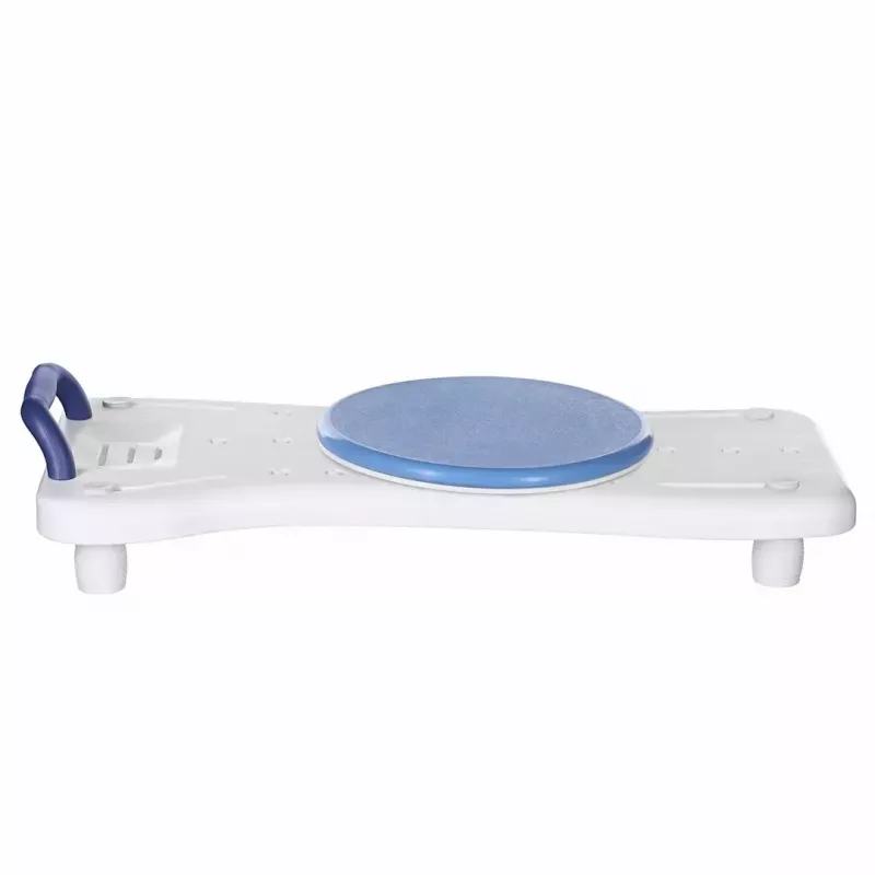 Asiento de baño ActionMed LW400AM 2 en 1 con disco giratorio de transferencia, blanco, resistente a la humedad, asiento ergonómico, orificio para colgar
