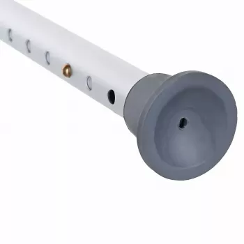 Taburete de ducha giratorio ActionMed KP400AM – taburete de ducha redondo compacto giratorio, altura regulable, 4 patas, patas antideslizantes, plata