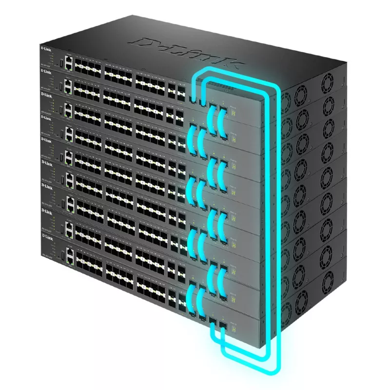 Conmutadores gestionados apilables 10 Gigabit Layer 3 D-Link, Gestionado, L3, Dúplex completo, Montaje en rack