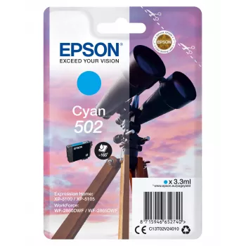 Epson Pack Individual Cian 502 Tinta, Rendimiento Estándar, Cian, 3,3 ml, 1 ud., 165 Páginas