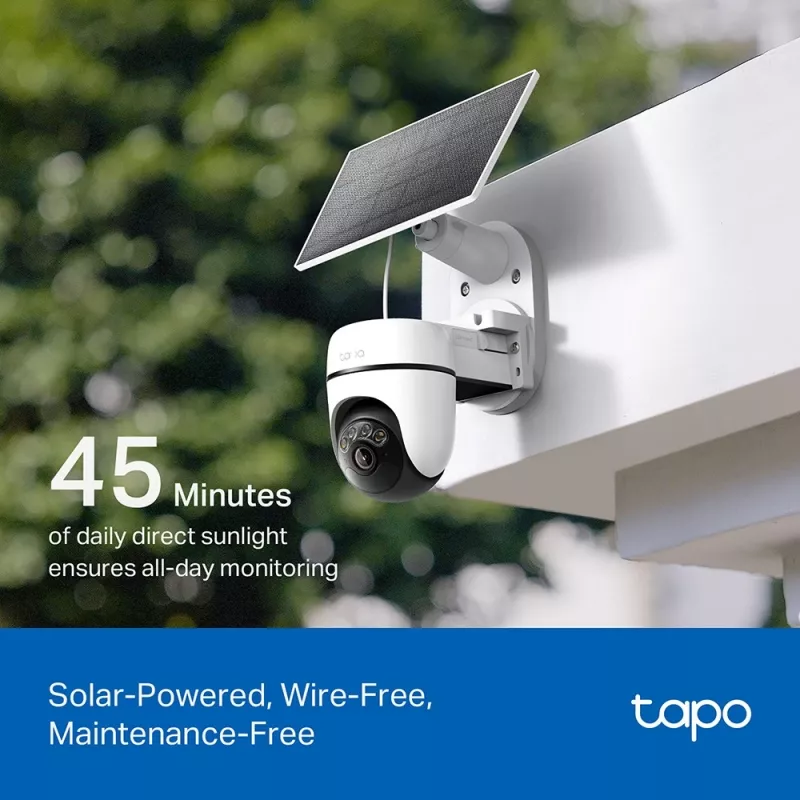 TP-Link Tapo Kit Cámara de Seguridad con Panel Solar y Giro/Inclinación