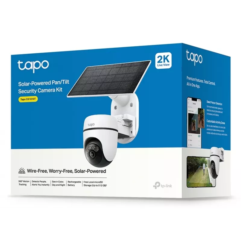 TP-Link Tapo Kit Cámara de Seguridad con Panel Solar y Giro/Inclinación