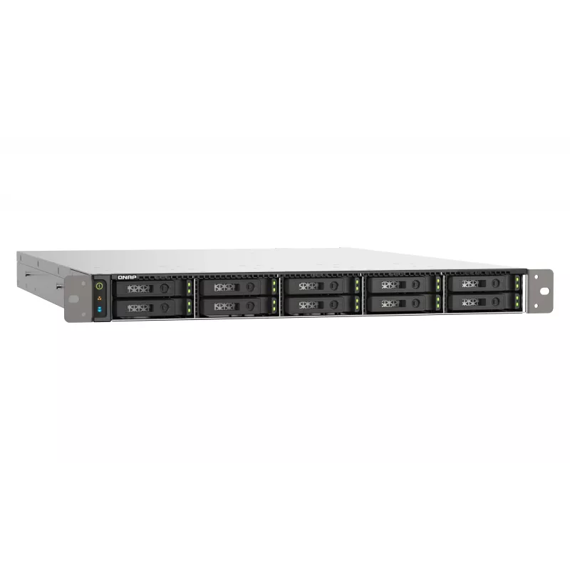 QNAP TS-h1090FU NAS Rack (1U) EPYC 7302P 128 GB DDR4 0 TB QuTS hero Black, Gris