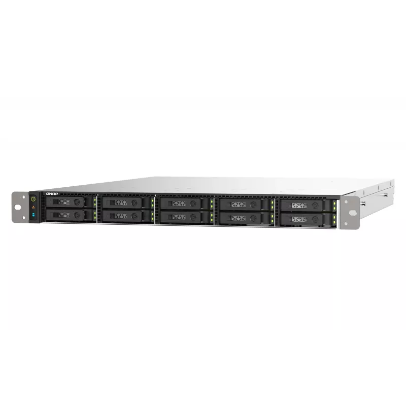 QNAP TS-h1090FU NAS Rack (1U) EPYC 7302P 128 GB DDR4 0 TB QuTS hero Black, Gris