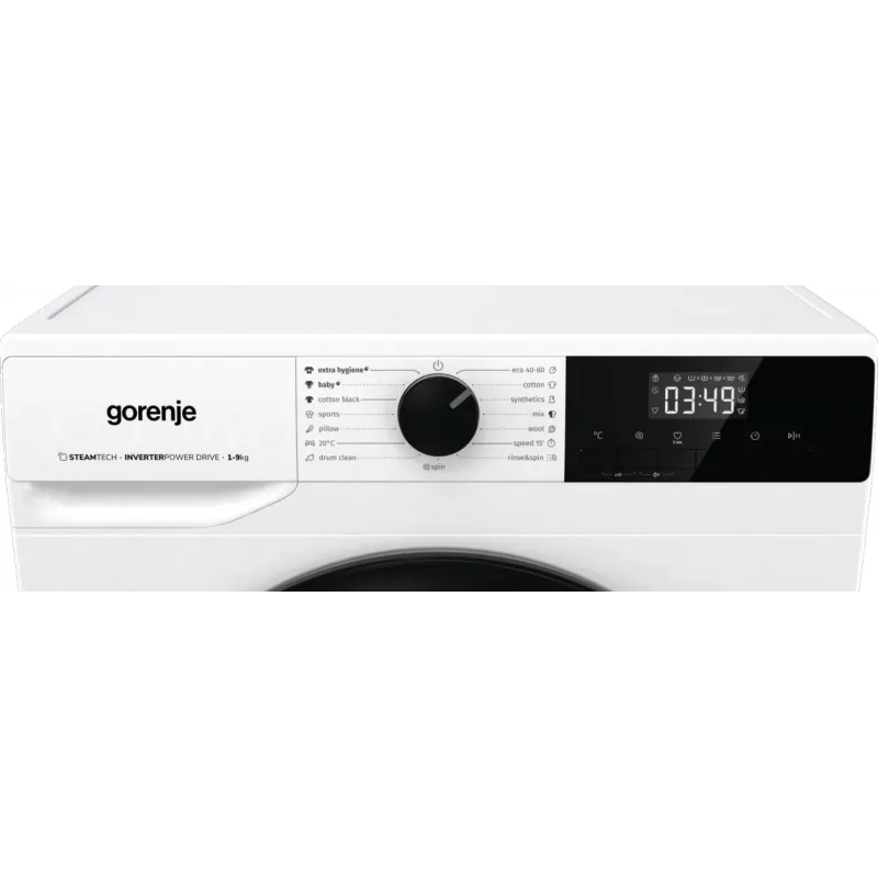 Gorenje Lavadora WNHPI94A1PS BK070, Carga Frontal, 9 kg, B, 75 dB, 1400 rpm, A