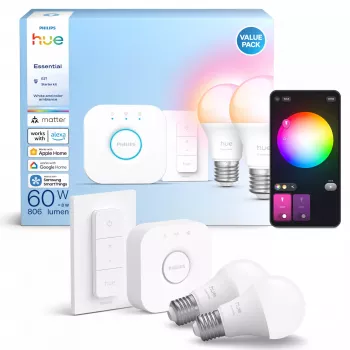 Lámpara LED inteligente Philips Hue White and Colour Ambience E27 Bluetooth 8 W, 111 mm, 6 cm Ø (pack de 2)