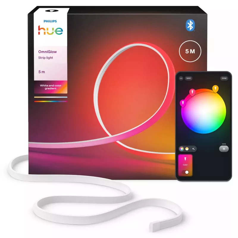 Barra de Luz Universal Philips OmniGlow LED 60 W, 5000 mm, Multicolor, Cable de 1,5 m