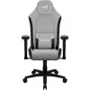 Silla gaming universal AEROCOOL CROWNASHGR — asiento/respaldo acolchados grises, reposabrazos 2D, estructura de acero, pistón de gas clase 4, peso máximo del usuario 150 kg