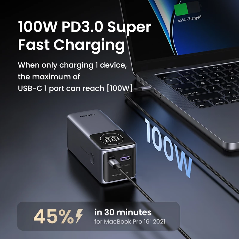 Batería portátil Ugreen 12000mAh 100W carga rápida