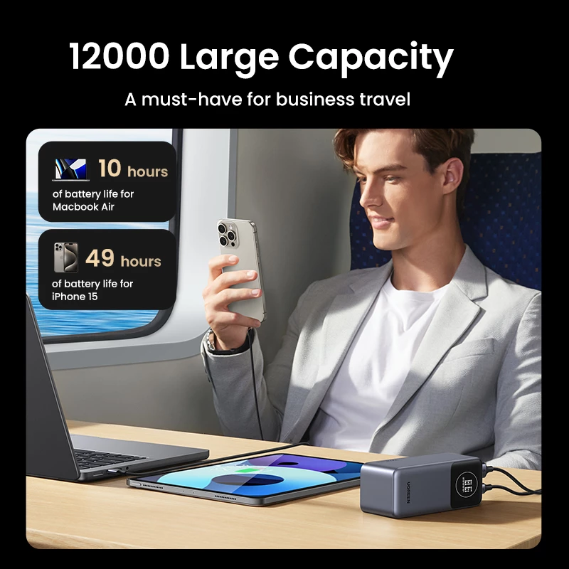 Batería portátil Ugreen 12000mAh 100W carga rápida