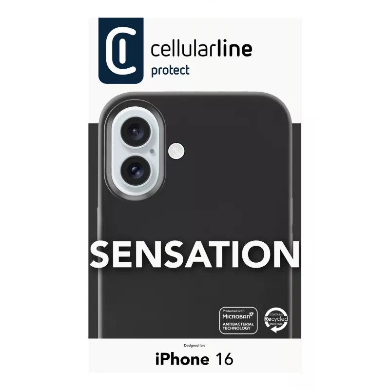 Cellularline Sensation – funda para iPhone 16 de silicona soft-touch, funda, Apple, iPhone 16, 15,5 cm (6,1