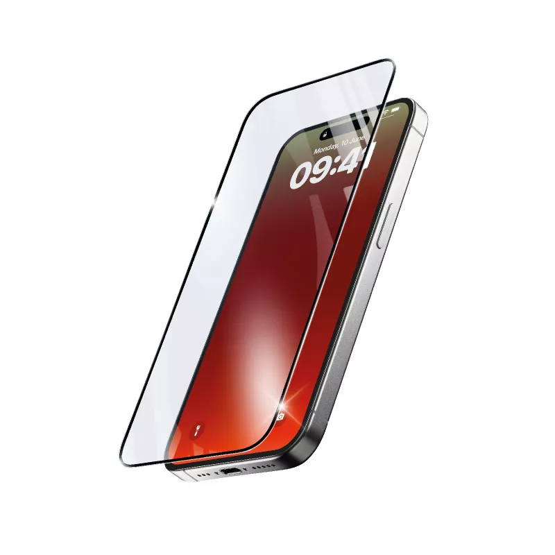 Cellularline Fortified Xtreme Glass - iPhone 16 vidrio templado ultrarresistente con bordes reforzados, fácil de instalar y extremadamente resistente
