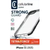 Cellularline Tetra Force Strong Guard – Funda protectora ultraelástica y antichoque para iPhone 16e con tecnología antibacteriana Microban® integrada