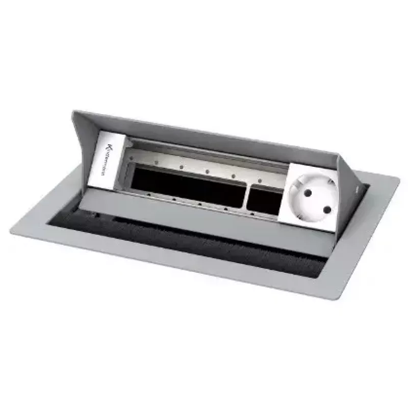 Toma de conexión de mesa Tipo F Kindermann 7492000071 Plata Blanco