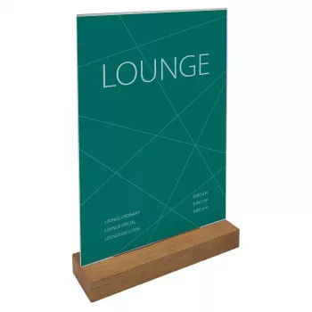 Portaseñales Sigel TA256 A4 acrílico madera marrón transparente