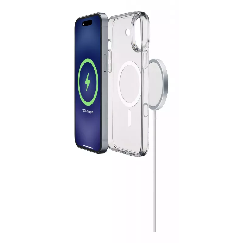 Cellularline Gloss Mag – Funda magnética para iPhone 16 para cargar y fijar al cargador MagSafe