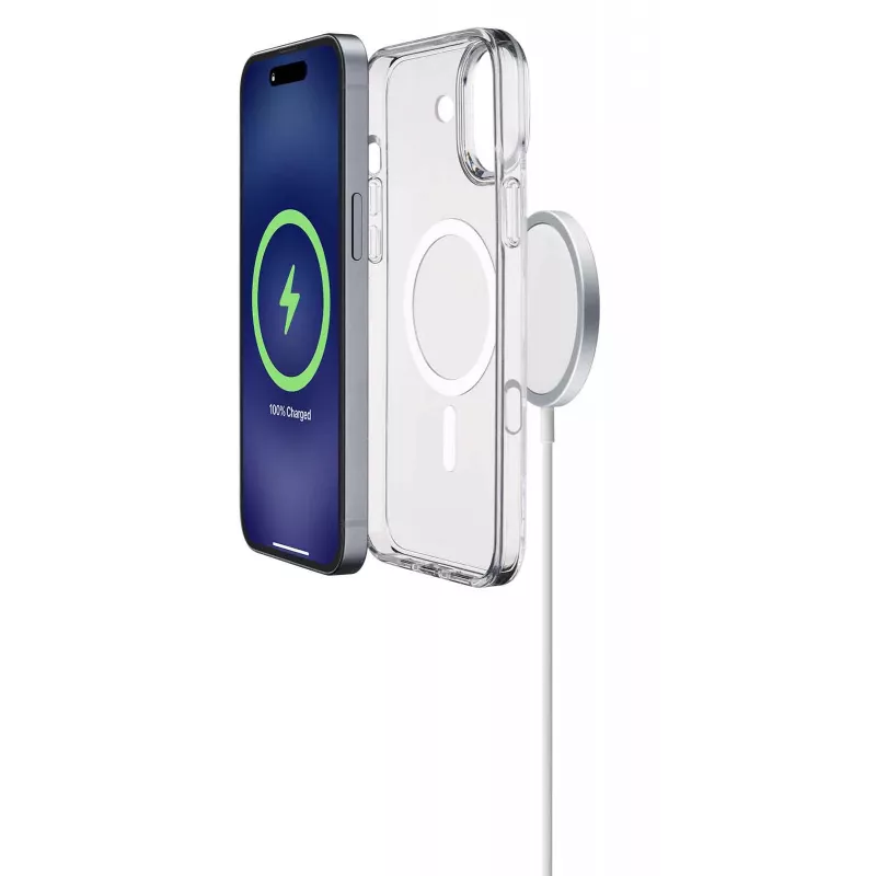 Cellularline Gloss Mag – Funda magnética para iPhone 16 para cargar y fijar al cargador MagSafe
