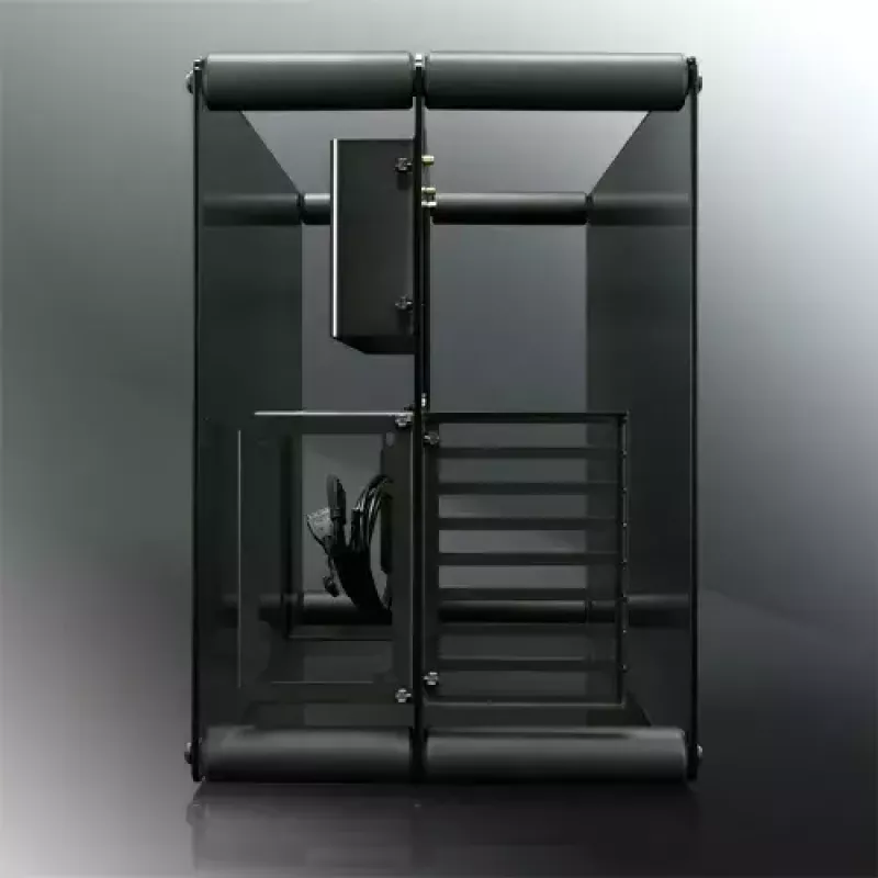 RAIJINTEK Paean caja para PC de sobremesa – negra transparente, ATX/Micro-ATX/Mini-ITX, 4x USB 3.2 Gen1, 3x bahías de 3,5 pulgadas + 3x de 2,5 pulgadas