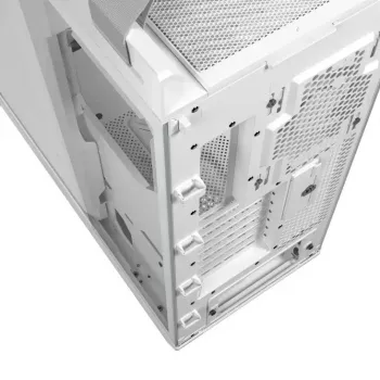 Caja para PC ASUS ROG Strix Helios II Midi Tower blanca — compatible con EATX/ATX/Micro-ATX/Mini-ITX, 3x140mm frontal + 1x140mm trasero, 2× bahías de 3,5 pulgadas + 4× de 2,5 pulgadas, cristal templado