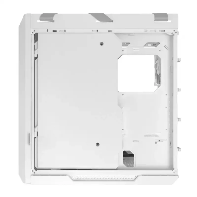 Caja para PC ASUS ROG Strix Helios II Midi Tower blanca — compatible con EATX/ATX/Micro-ATX/Mini-ITX, 3x140mm frontal + 1x140mm trasero, 2× bahías de 3,5 pulgadas + 4× de 2,5 pulgadas, cristal templado