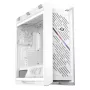 Caja para PC ASUS ROG Strix Helios II Midi Tower blanca — compatible con EATX/ATX/Micro-ATX/Mini-ITX, 3x140mm frontal + 1x140mm trasero, 2× bahías de 3,5 pulgadas + 4× de 2,5 pulgadas, cristal templado