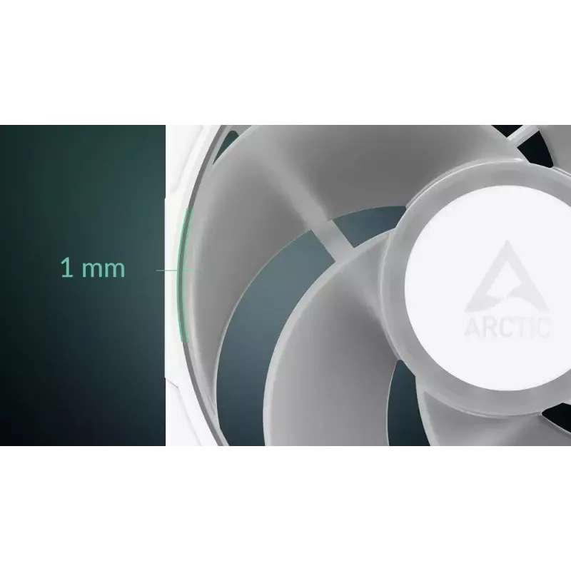 Ventilador de 140 mm Arctic Freezer P14 Pro Reverse A-RGB (blanco) — 166,5 m³/h, 5.1 mmH₂O, FDB, PWM, cable divisor