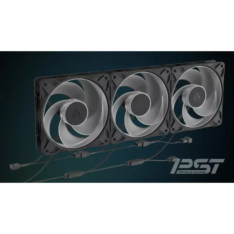Ventilador de carcasa 140 mm Arctic Freezer P14 Pro Reverse A-RGB — PWM, 140 mm, 166,5 m³/h, 5,1 mmH2O, FDB, negro