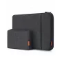 Inateck LB01006/S1 bolsa para portátil con bolsillo para accesorios, 14 pulgadas, negro/gris