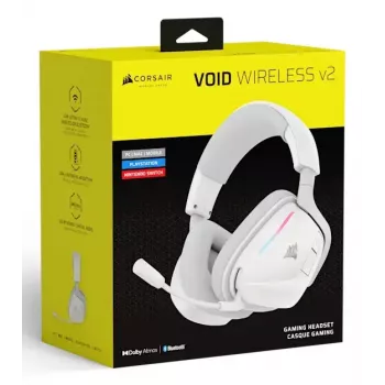 Auriculares Corsair VOID WIRELESS v2 con cable e inalámbricos Bluetooth blanco