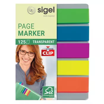 Marcapáginas Sigel HN610 marcapáginas flexible azul verde naranja violeta amarillo