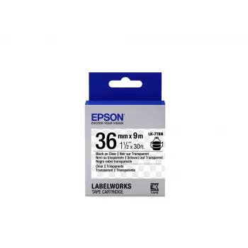 Cartucho de etiquetas Epson transparente LK-7TBN negro/transparente 36 mm (9 m)