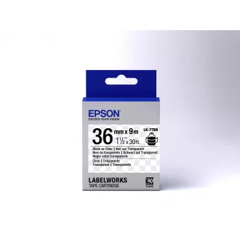 Cartucho de etiquetas Epson transparente LK-7TBN negro/transparente 36 mm (9 m)