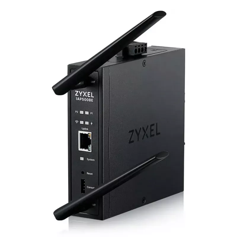 Punto de acceso inalámbrico Zyxel IAP500BE — doble banda 2.4/5 GHz, 5012 Mbit/s, PoE, 1×RJ-45, antenas externas, negro