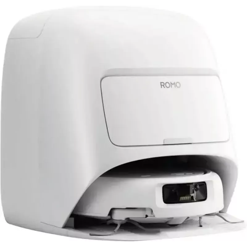 Robot aspirador y fregasuelos DJI ROMO S (versión con depósito de agua) — blanco, 4,4 kg, 0,26 L de polvo, depósitos de 4 L de agua limpia / 3,2 L de agua sucia, 5000 mAh