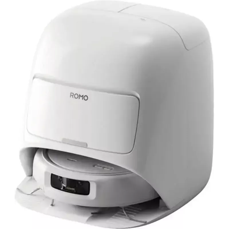 Robot aspirador y fregasuelos DJI ROMO S (versión con depósito de agua) — blanco, 4,4 kg, 0,26 L de polvo, depósitos de 4 L de agua limpia / 3,2 L de agua sucia, 5000 mAh