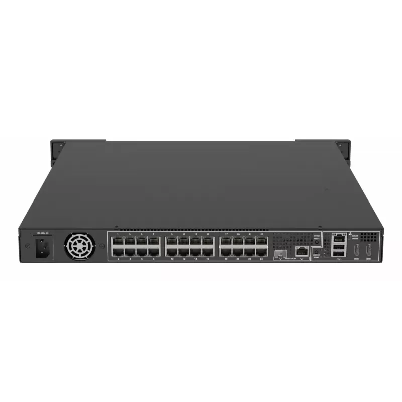 Grabador de vídeo en red AXIS S2224 Mk II 1U negro — 24 canales, hasta 7680×4320, HDD de 6 TB, SSD de 256 GB, RAID 0/1/10
