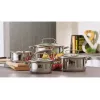 Set de ollas Tefal Duetto+ G719S7, acero inoxidable, 7 piezas (cacerolas con mango Ø16/20/24 cm, olla baja Ø16 cm), inducción, tapas, apto para horno hasta 250°C