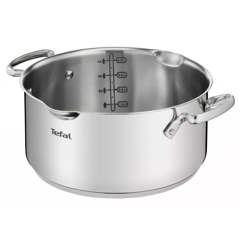 Set de ollas Tefal Duetto+ G719S7, acero inoxidable, 7 piezas (cacerolas con mango Ø16/20/24 cm, olla baja Ø16 cm), inducción, tapas, apto para horno hasta 250°C