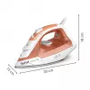 Tefal Virtuo 30 FV2C40E0 Plancha de ropa en seco y vapor, suela cerámica, 2000 W, melocotón, blanco
