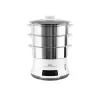 Tefal Convenient Series Deluxe VC502D Vaporera 3 cestas Encimera 900 W Acero inoxidable, blanco