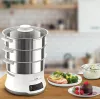 Tefal Convenient Series Deluxe VC502D Vaporera 3 cestas Encimera 900 W Acero inoxidable, blanco