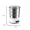Tefal Convenient Series Deluxe VC502D Vaporera 3 cestas Encimera 900 W Acero inoxidable, blanco