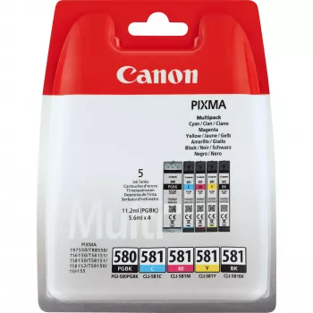Cartucho Canon PGI-580 PGBK/CLI-581 CMYBK Surtido Negro Cian Magenta