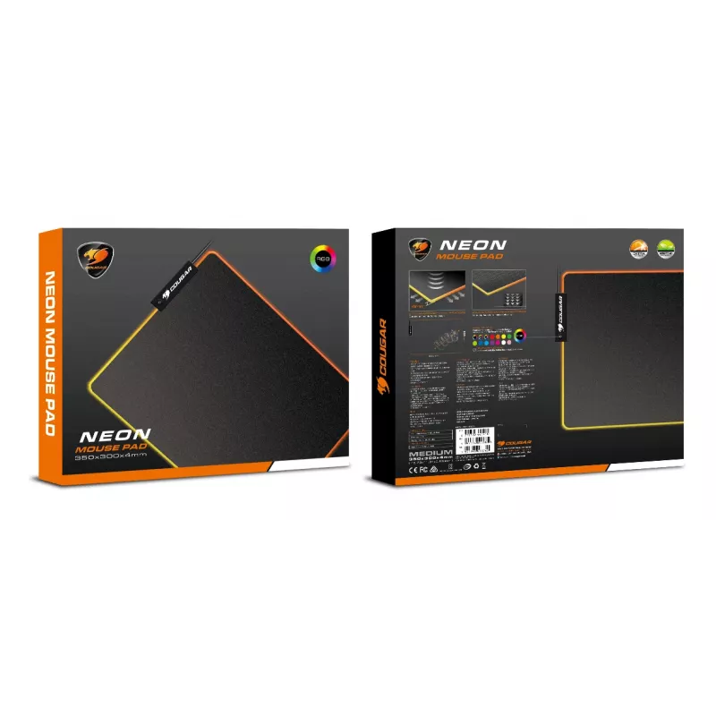 Alfombrilla para ratón gaming COUGAR NEON, ARGB, 350x300