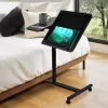 Soporte de mesa móvil y portátil con altura ajustable MACLEAN MC-121 B – altura, inclinación y ruedas ajustables, carga de 30 kg, negro
