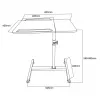 Soporte de mesa móvil y portátil con altura ajustable MACLEAN MC-121 B – altura, inclinación y ruedas ajustables, carga de 30 kg, negro
